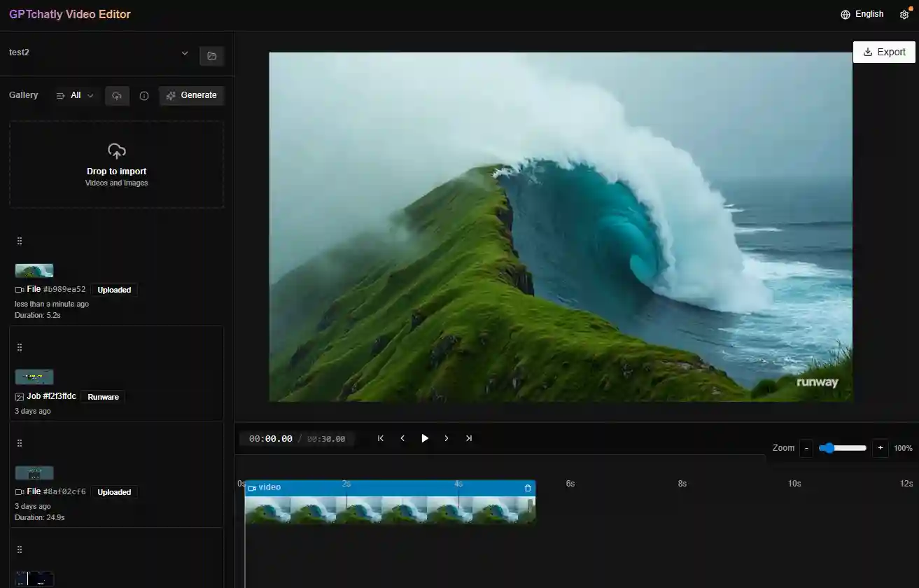 AI video generator and timeine editor logo