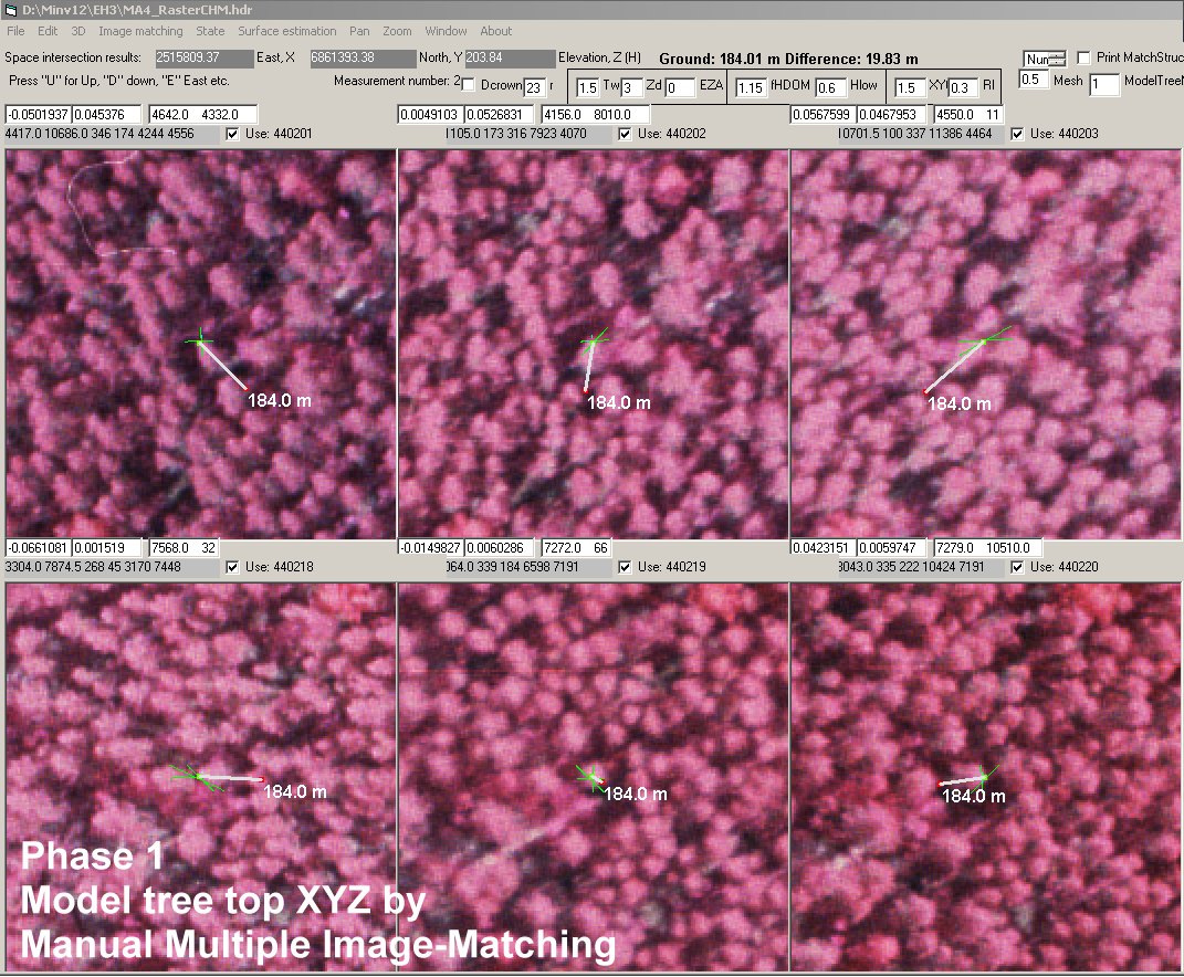 1) Position one tree top manually