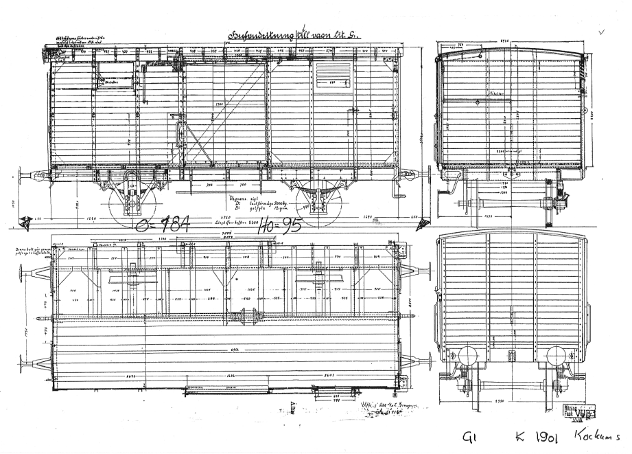 Drawing of closed good waggon