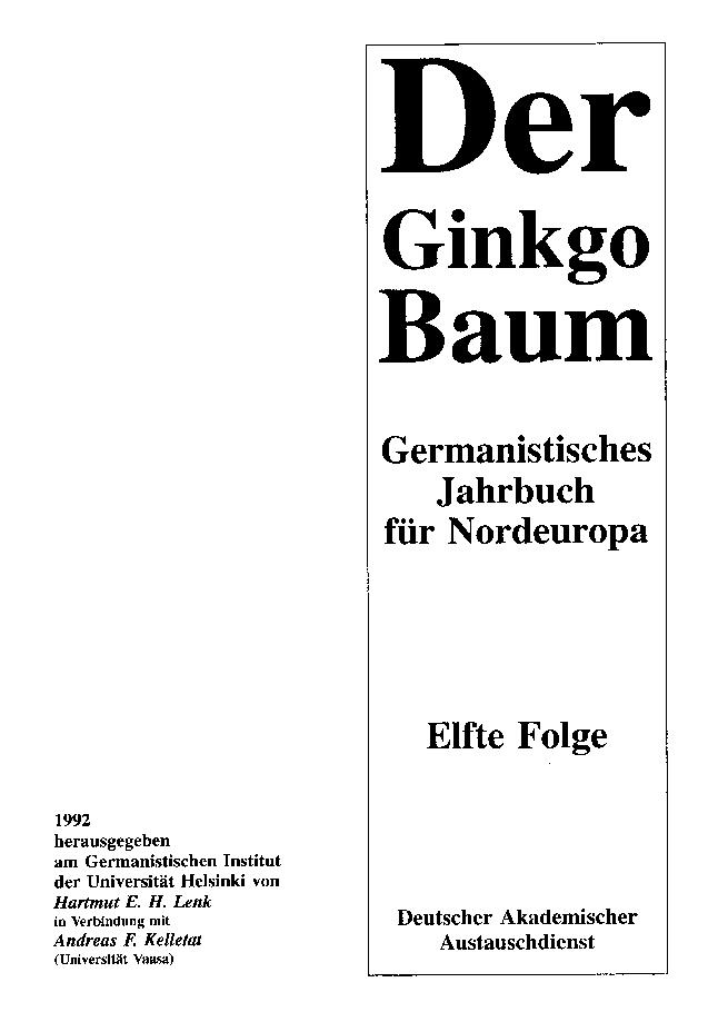 Hauptitelseite der 11. Folge des Ginkgo-Baums (1992)