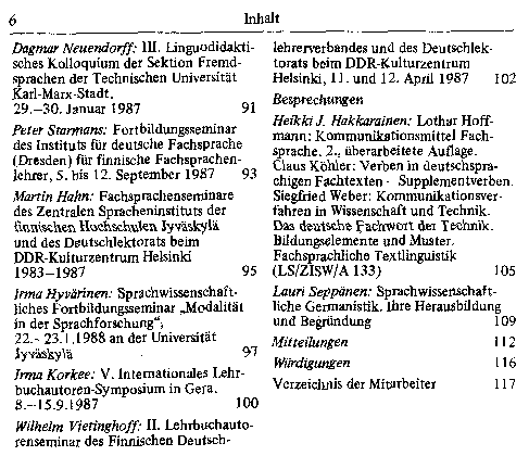 Inhaltsverzeichnis der 7. Folge des Ginkgo-Baums, S. 2/2