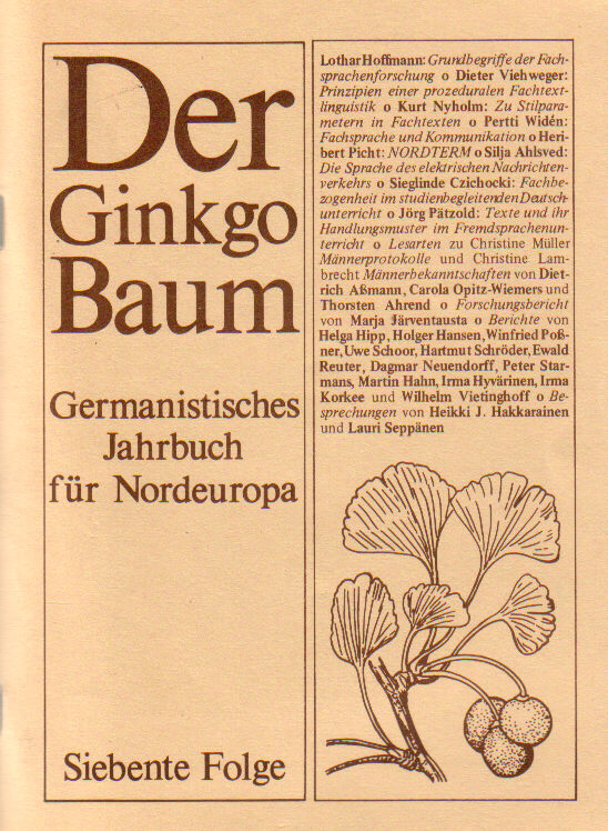 1. Umschlagseite der 7. Folge des Ginkgo-Baums